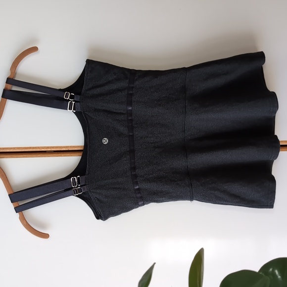 Lululemon Double Adjustable Strap Tank 6 Black Grey - Picture 2 of 13